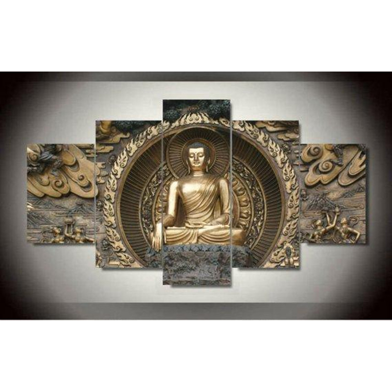 Buddha Statue Gold Buddhism Religion Abstract Modern Religion Art.jpg