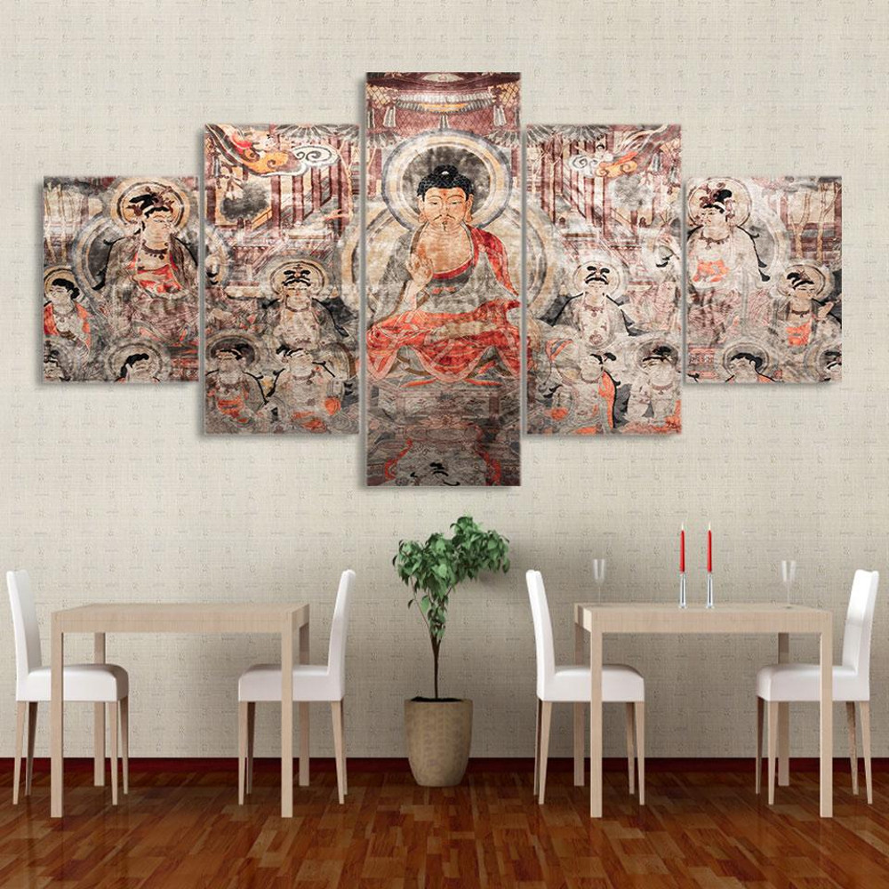 Buddhas Group Vintage Religion Art.jpg