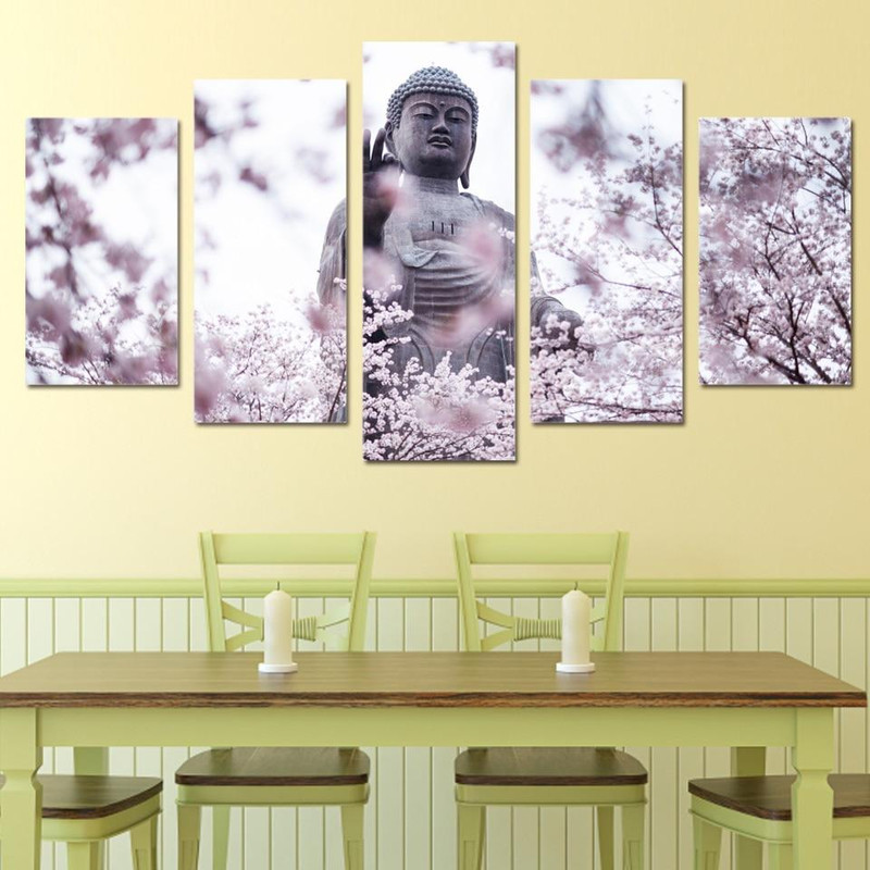 Buddha Statue Cherry Blossoms Flower Religion Art.jpg