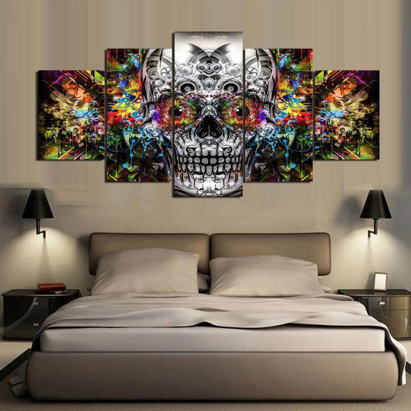Colorful Evil Vibrant Skull Abstract Art.jpg