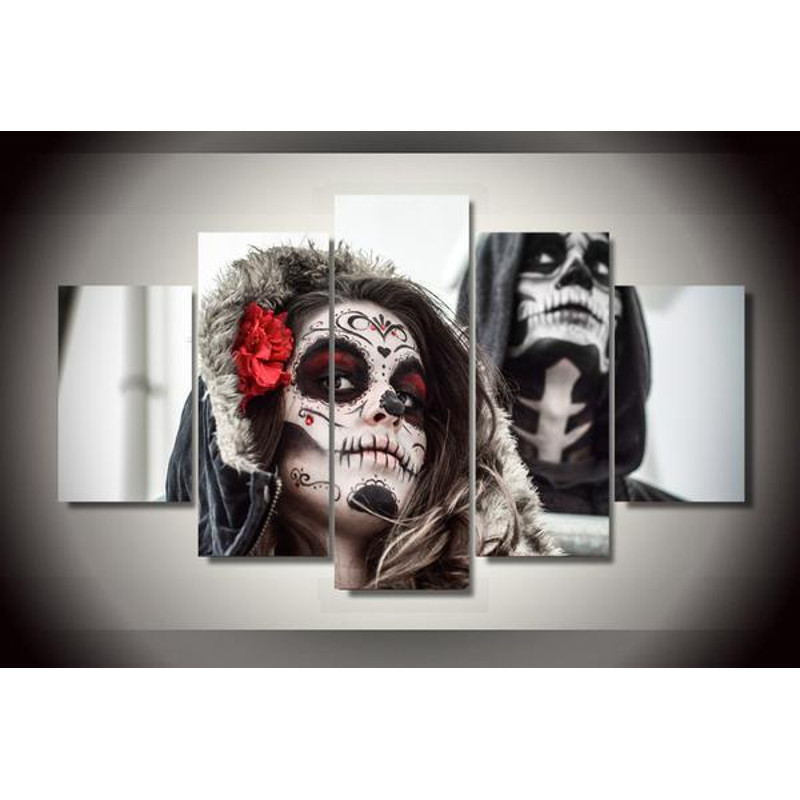 Day Of The Dead Face Male Female Abstract Art.jpg