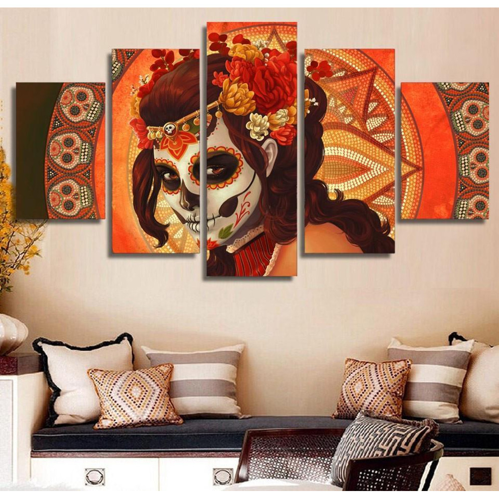 Day Of The Dead Face Skull Abstract Art.jpg