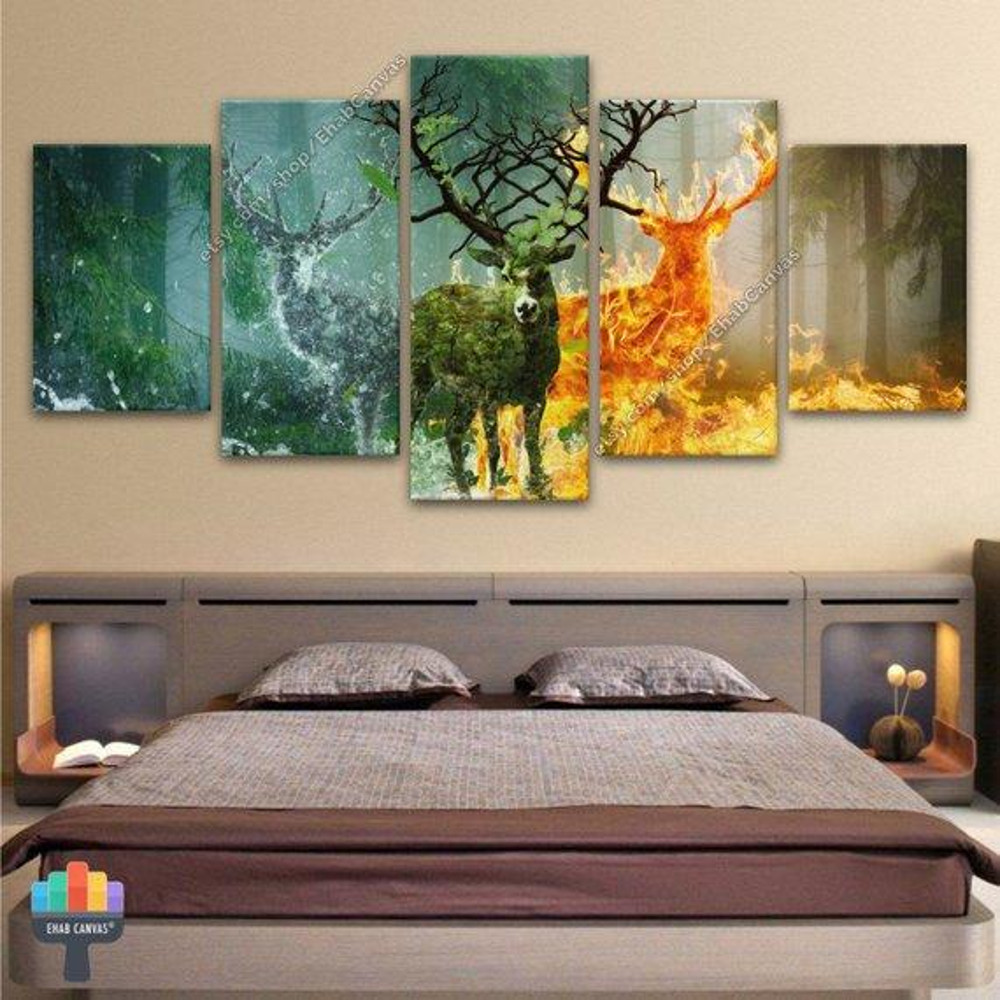 Deer Animal Elk Fire Fantasy Nature Abstract Animal Art.jpg