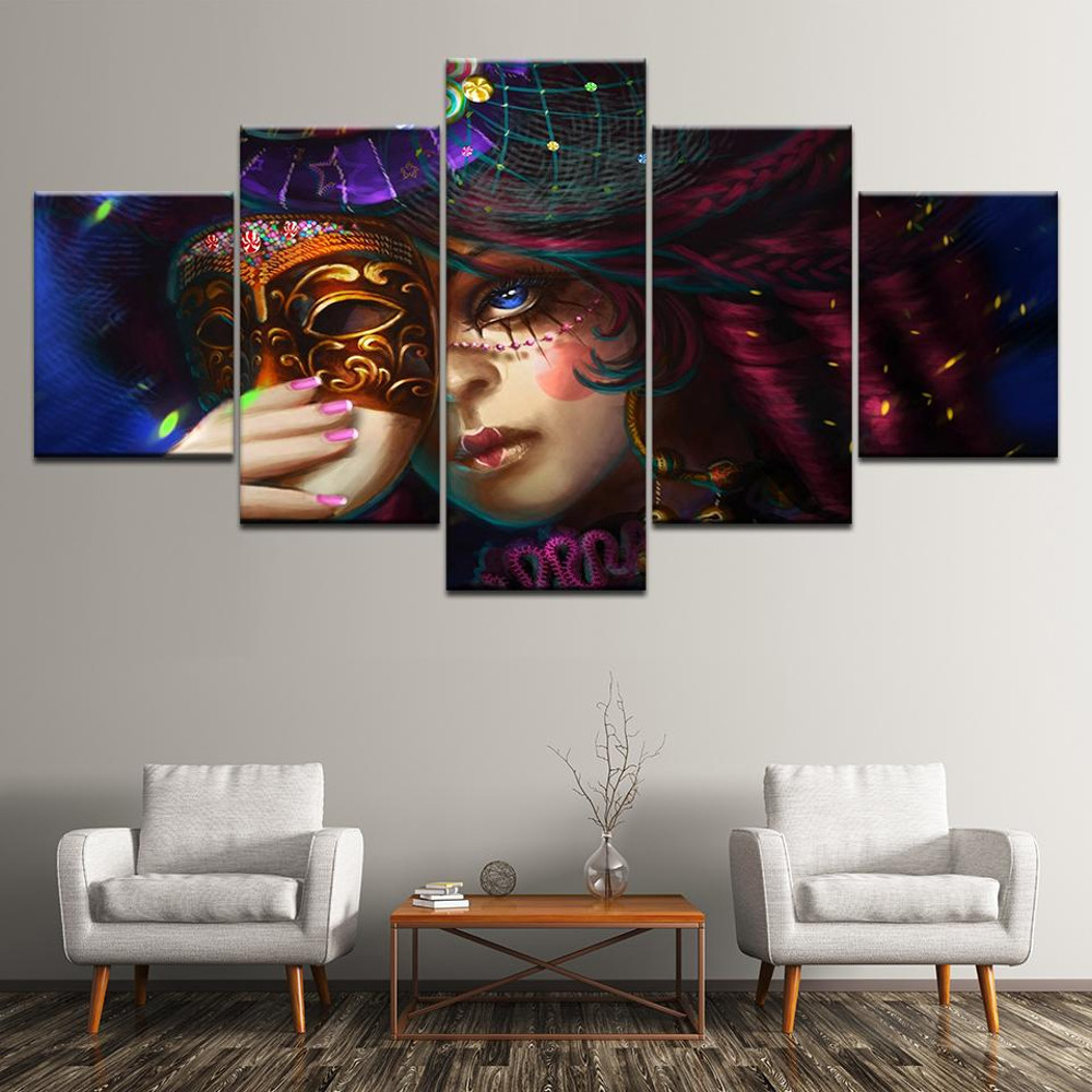 Fashion Girl Mask Nordic Abstract Art.jpg