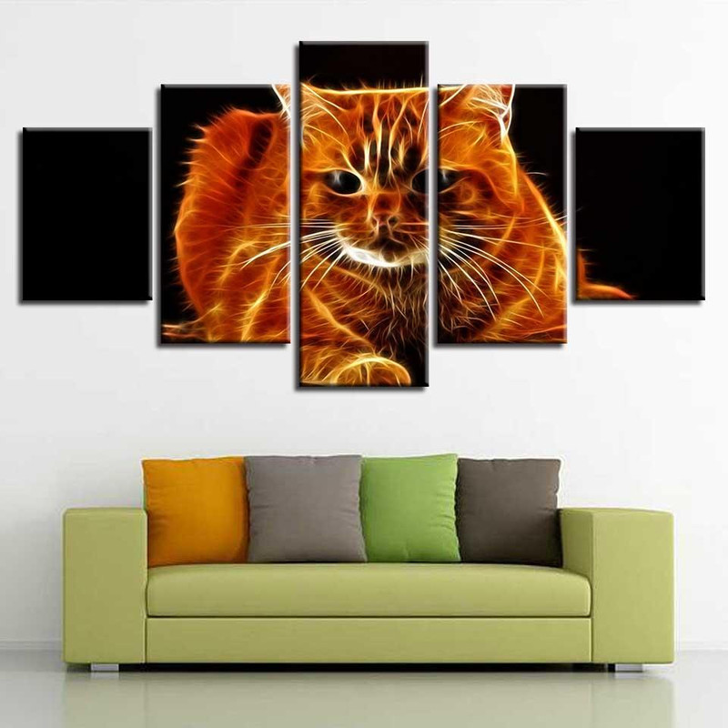 Fire Cat Abstract Animal Art.jpg
