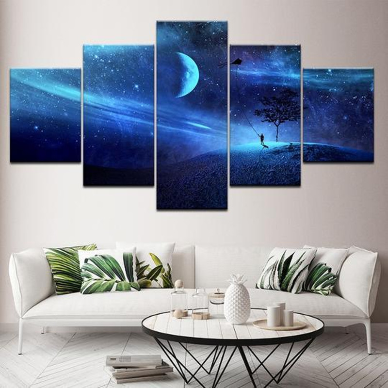 Flying Kite Starry Night Fantasy Abstract Art.jpg