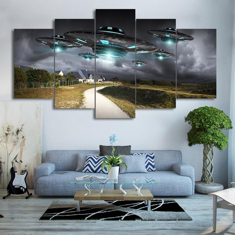 Flying Ufo Dark Sky Abstract Art.jpg