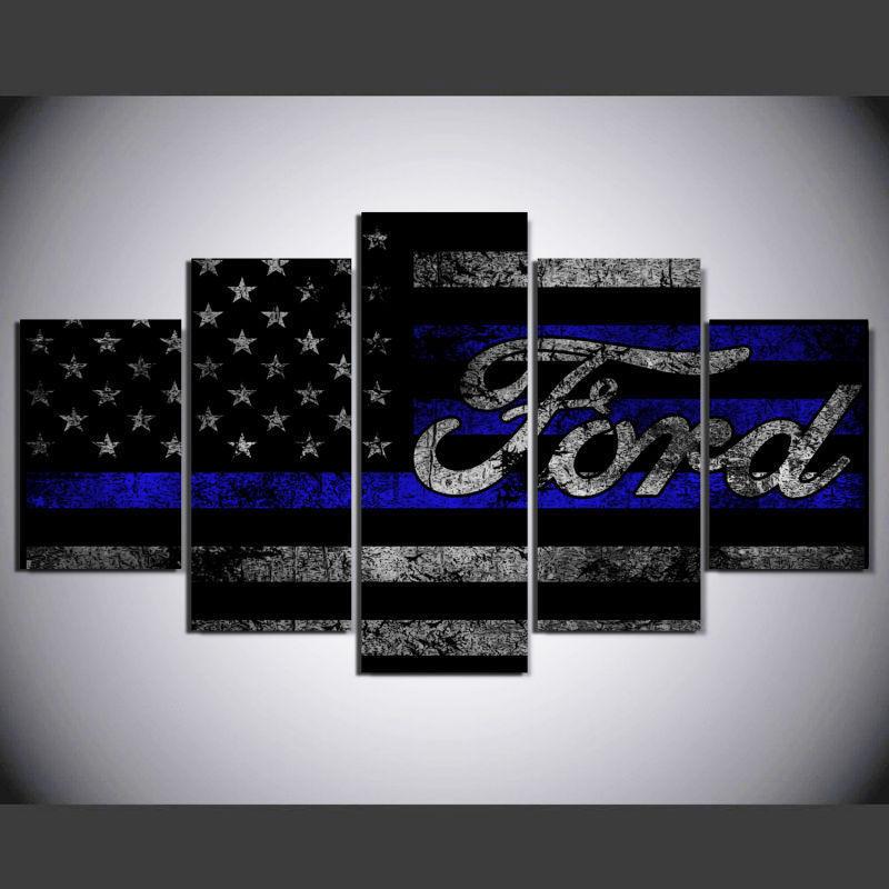 Ford Blue Flag Rustic Abstract Art.jpg