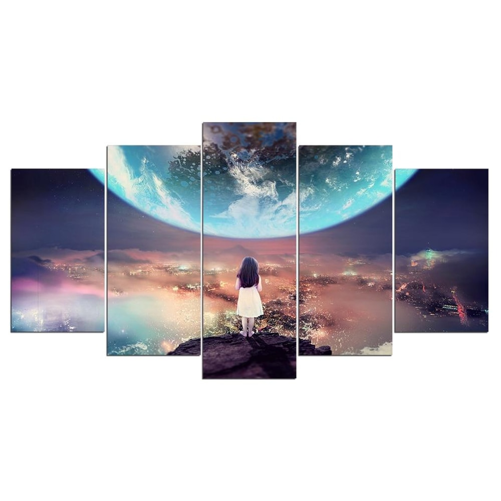 Girl Abstract City Scenery Lonely Abstract Art.jpg