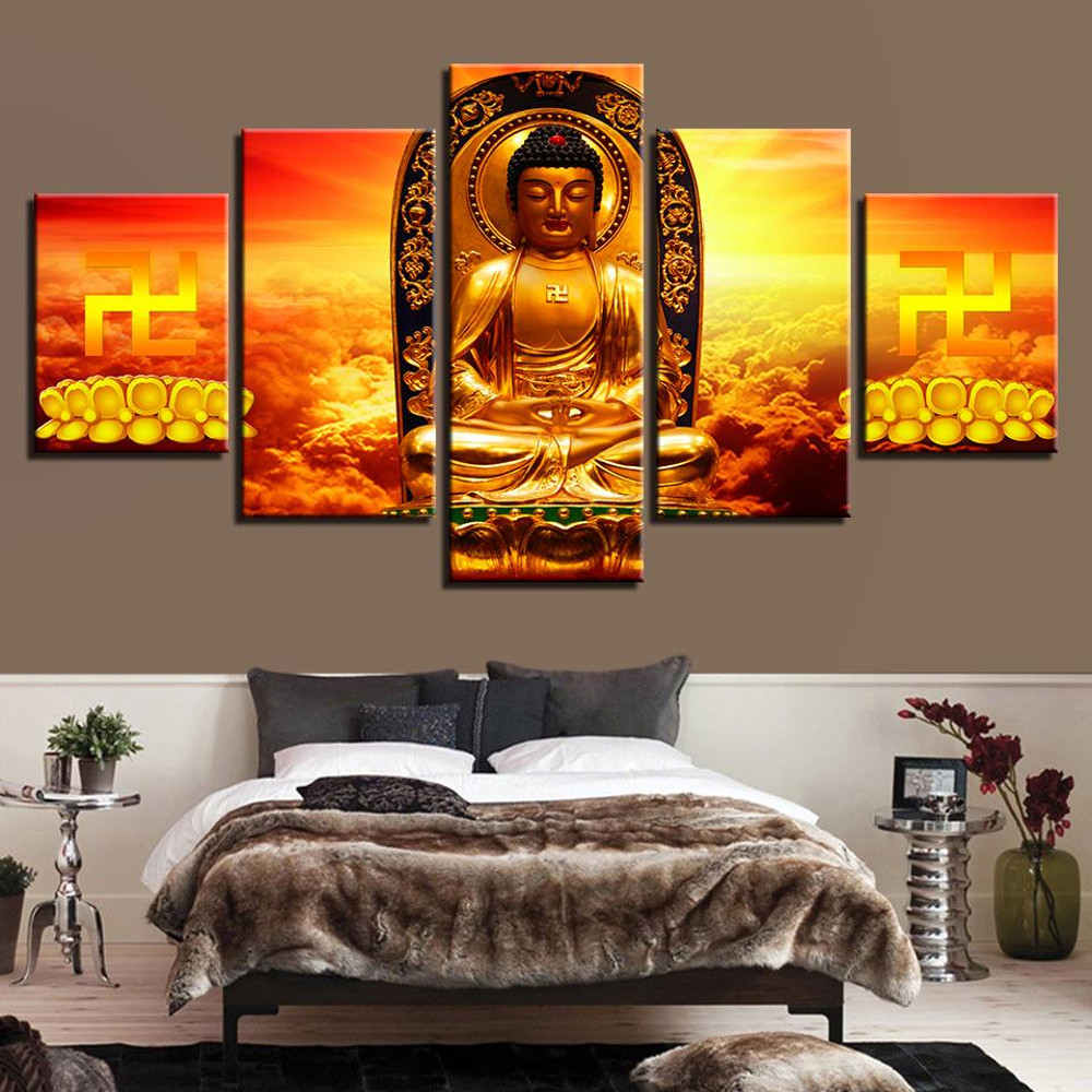 Gold Buddha Meditation Sunshine Religion Art.jpg