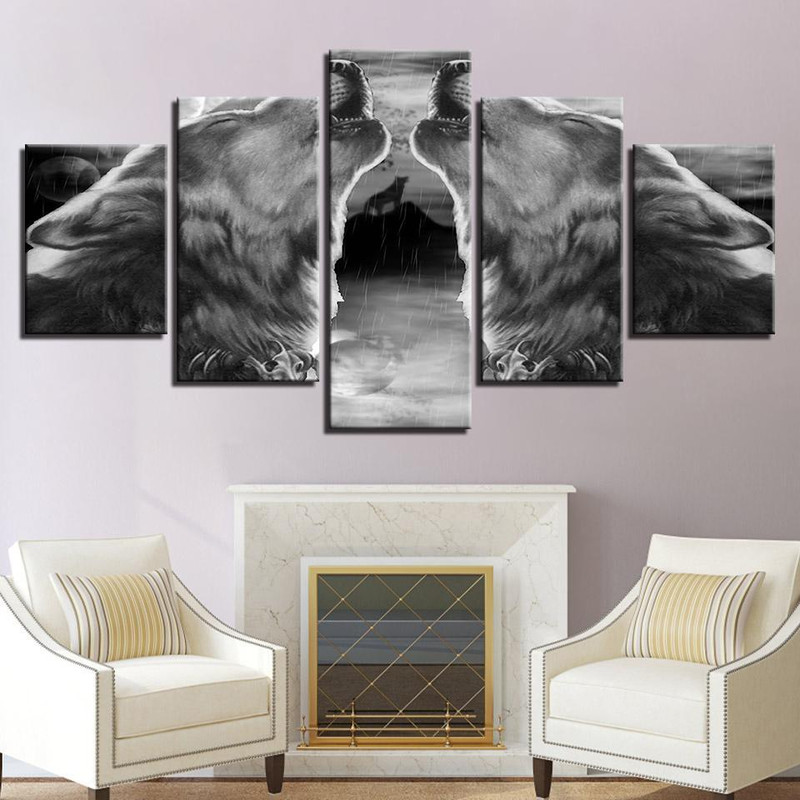 Gray Black Wolf Abstract Animal Art.jpg