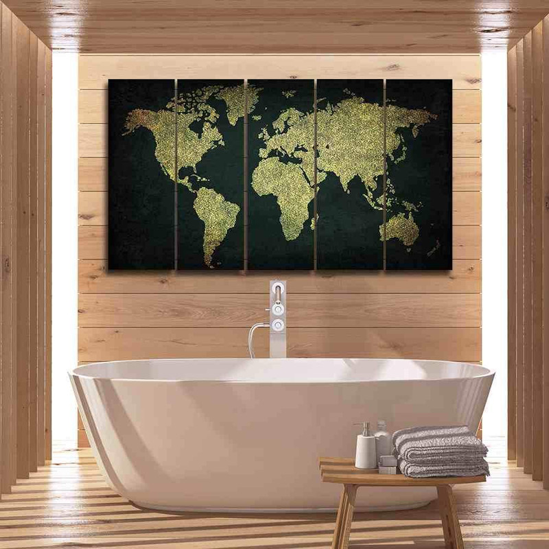 Green And Gold World Map  World Map Art.jpg
