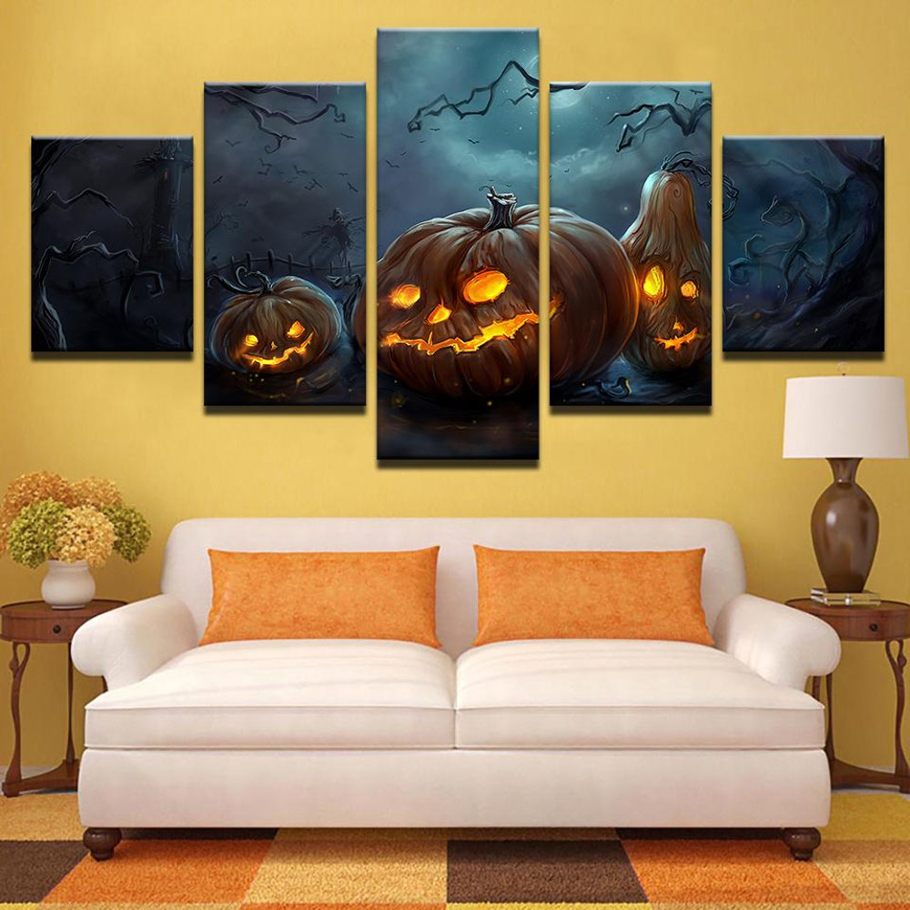 Halloween Pumpkins Lamp Abstract Art.jpg