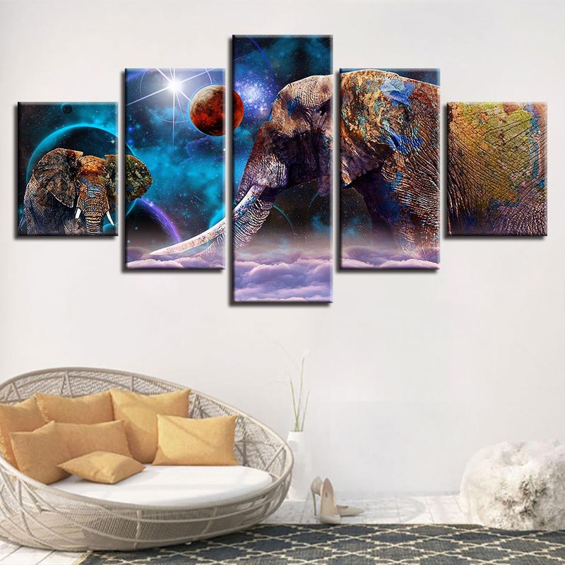 India Elephant And Planets Religion Art.jpg