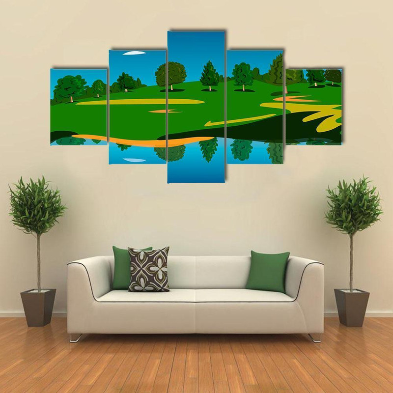 Landscape Of Forest Near Lake Abstract Art.jpg