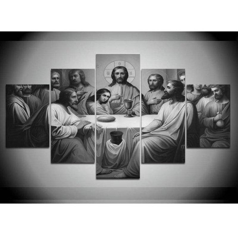 Large Last In Black And White Supper Jesus Religion Art.jpg