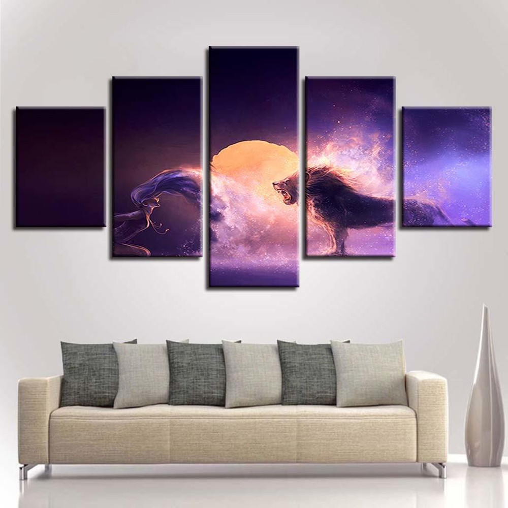 Lion And Woman Color Abstract Art.jpg