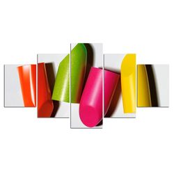 lipstick abstract art large framed 5 pieces canvas wall art decor