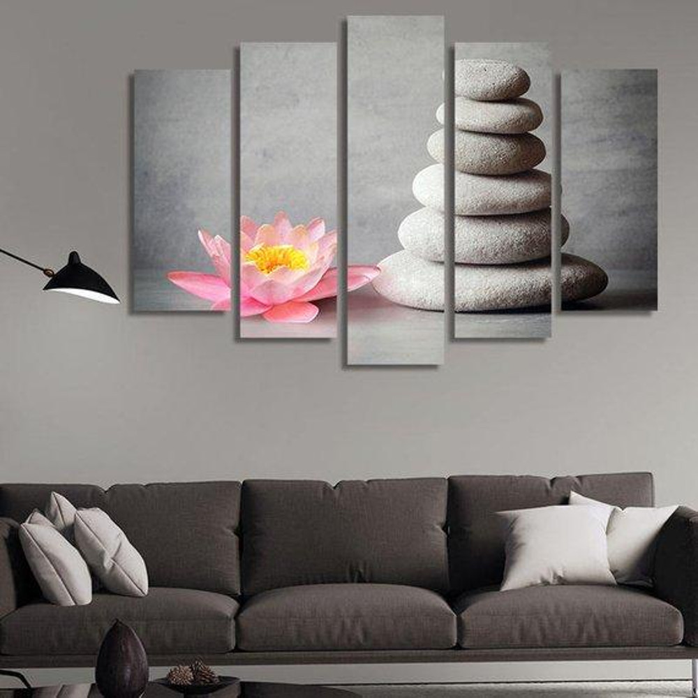 Lotus Beside The Rocks Abstract Art.jpg
