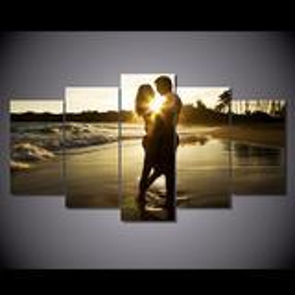 Lovers Under The Sunrise Landscape Abstract Art.jpg