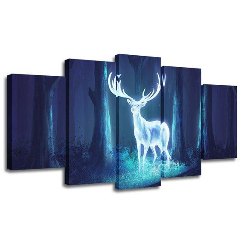Luminous Forest White tailed Deer Abstract Animal Art.jpg
