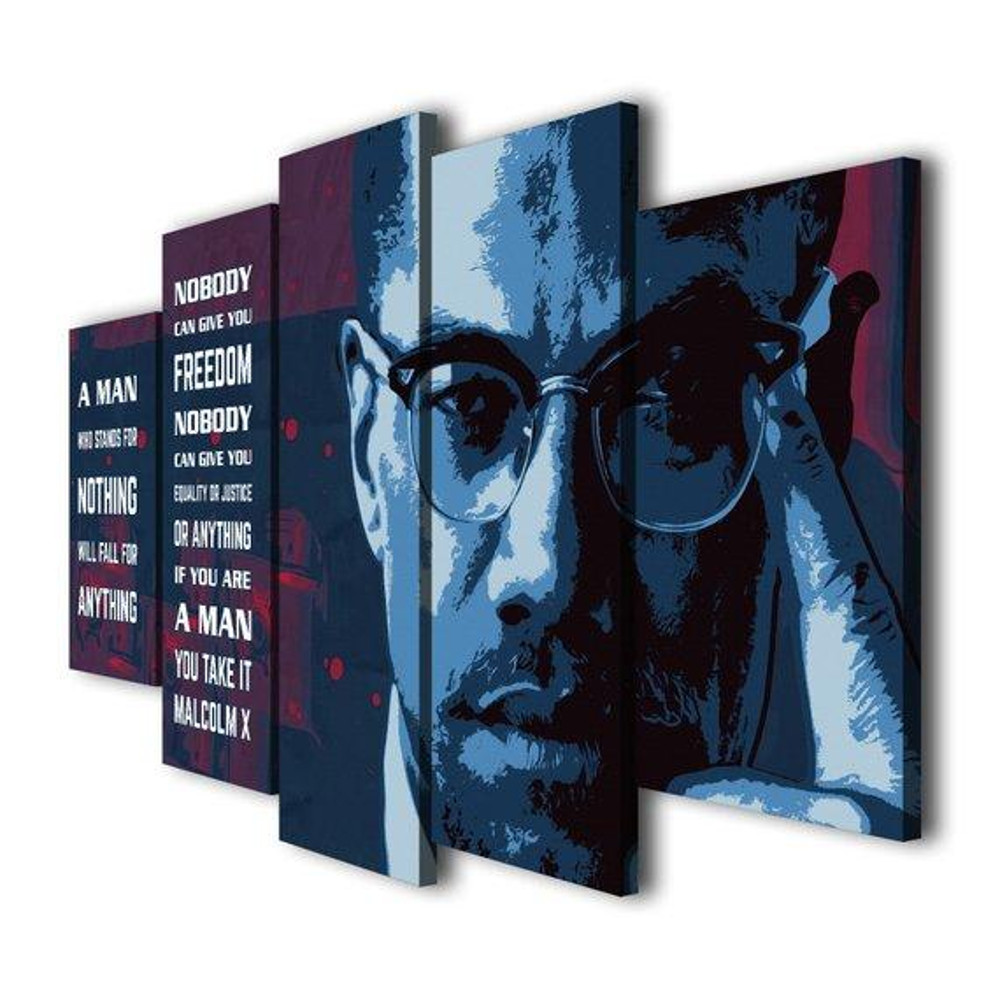 Malcolm X A Man Who Stand For Nothing Quotes Abstract Art.jpg