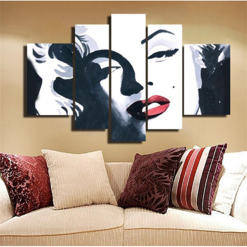 Marilyn Monroe Black White Red Abstract Famous Person Art.png