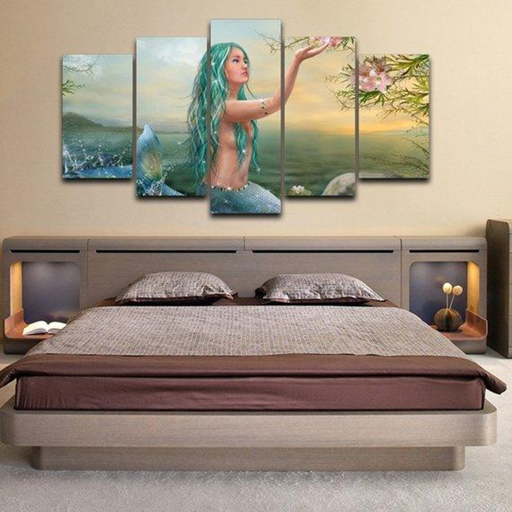 Mermaid Blue Hair Mermaid Enchanted Abstract Art.jpg