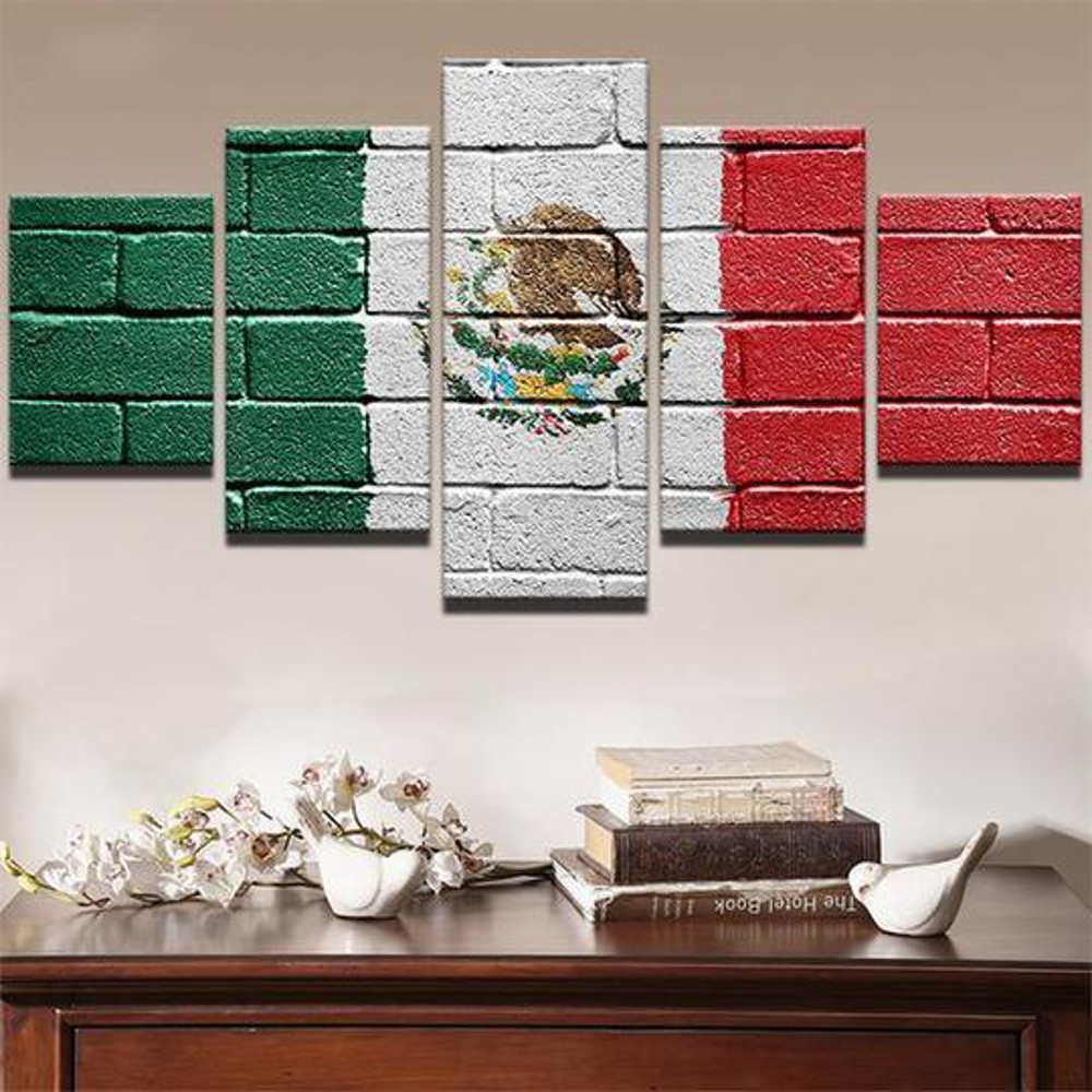 Mexican Flag Brick Pattern Abstract Art.jpg