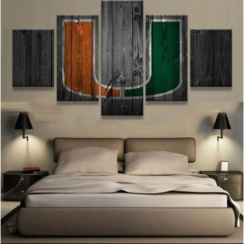 Miami Hurricanes New Boys Room Deco Abstract Art.jpg