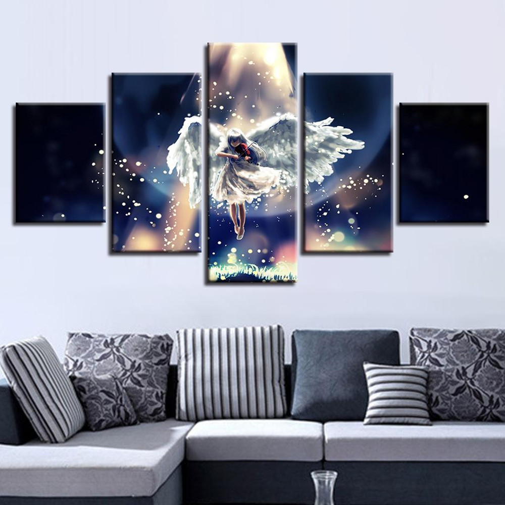 Music Angel Girl Wings Moon Night View Abstract Art.jpg