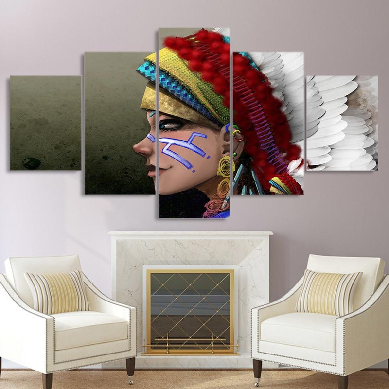 Native American Indian Comic Girl 01 Abstract Art.jpg