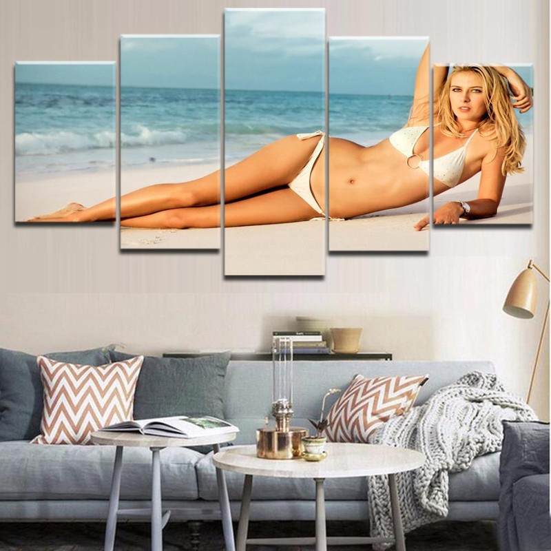 On The Beach Sexy Maria Sharapova Bikini Beauty Abstract Art.jpg