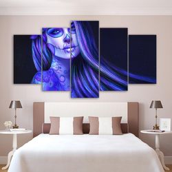 piano brunette tattoos makeup abstract art large framed 5 pieces canvas wall art decor