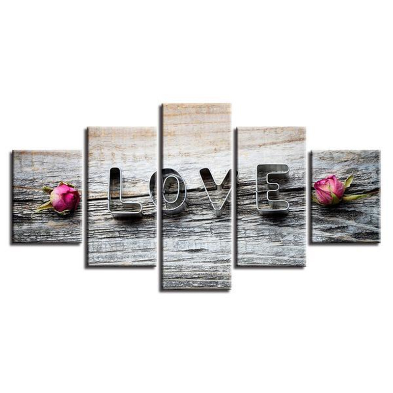 Pink Rose Flower And Love Wood Abstract Art.jpg