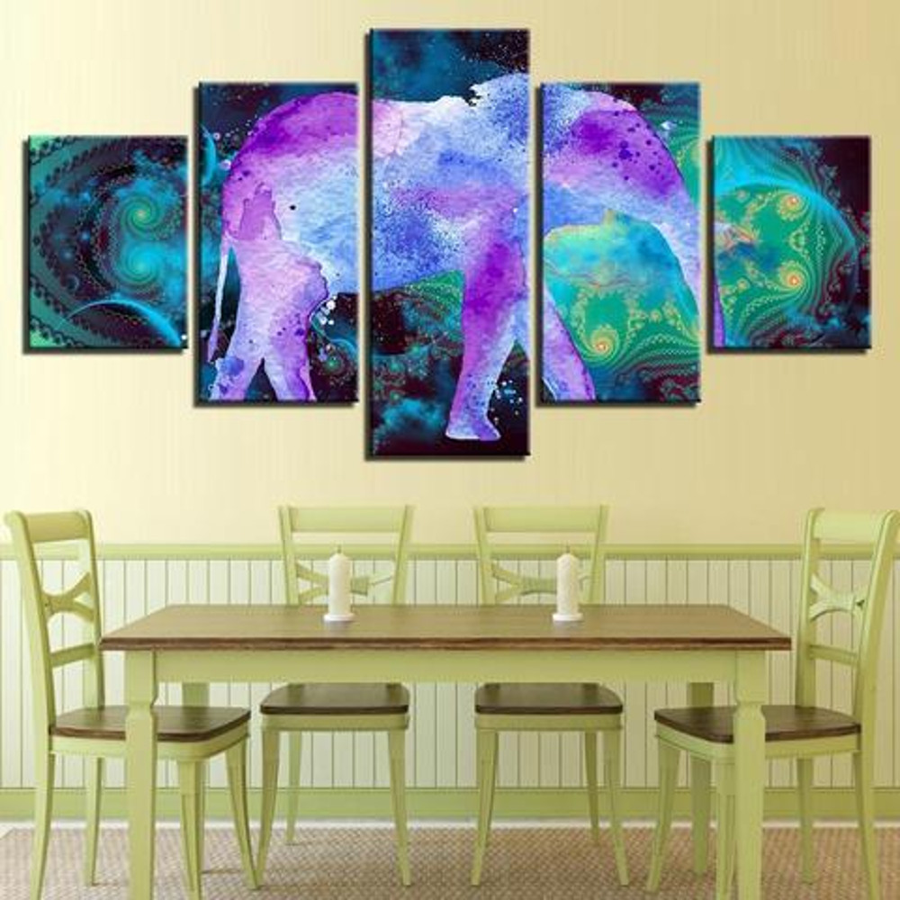 Psychedelic Purple Elephant Abstract Animal Art.jpg
