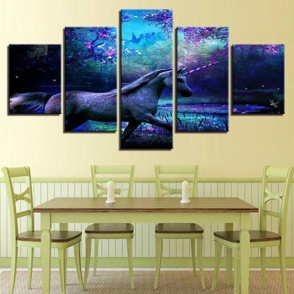 Purple Unicorn Unicorn Horse Abstract Animal Art.jpg