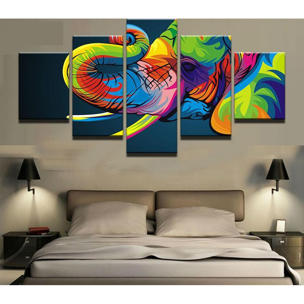Rainbow Elephant Modern Abstract Animal Art.jpg