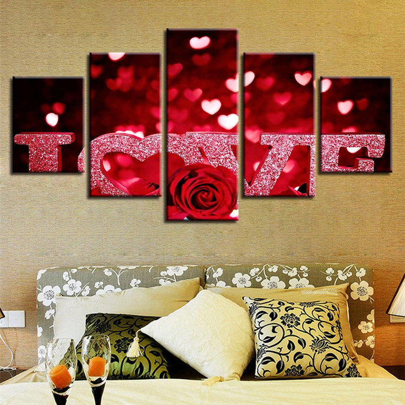 Red Rose Flowers Heart shaped Love Letters Abstract Art.jpg