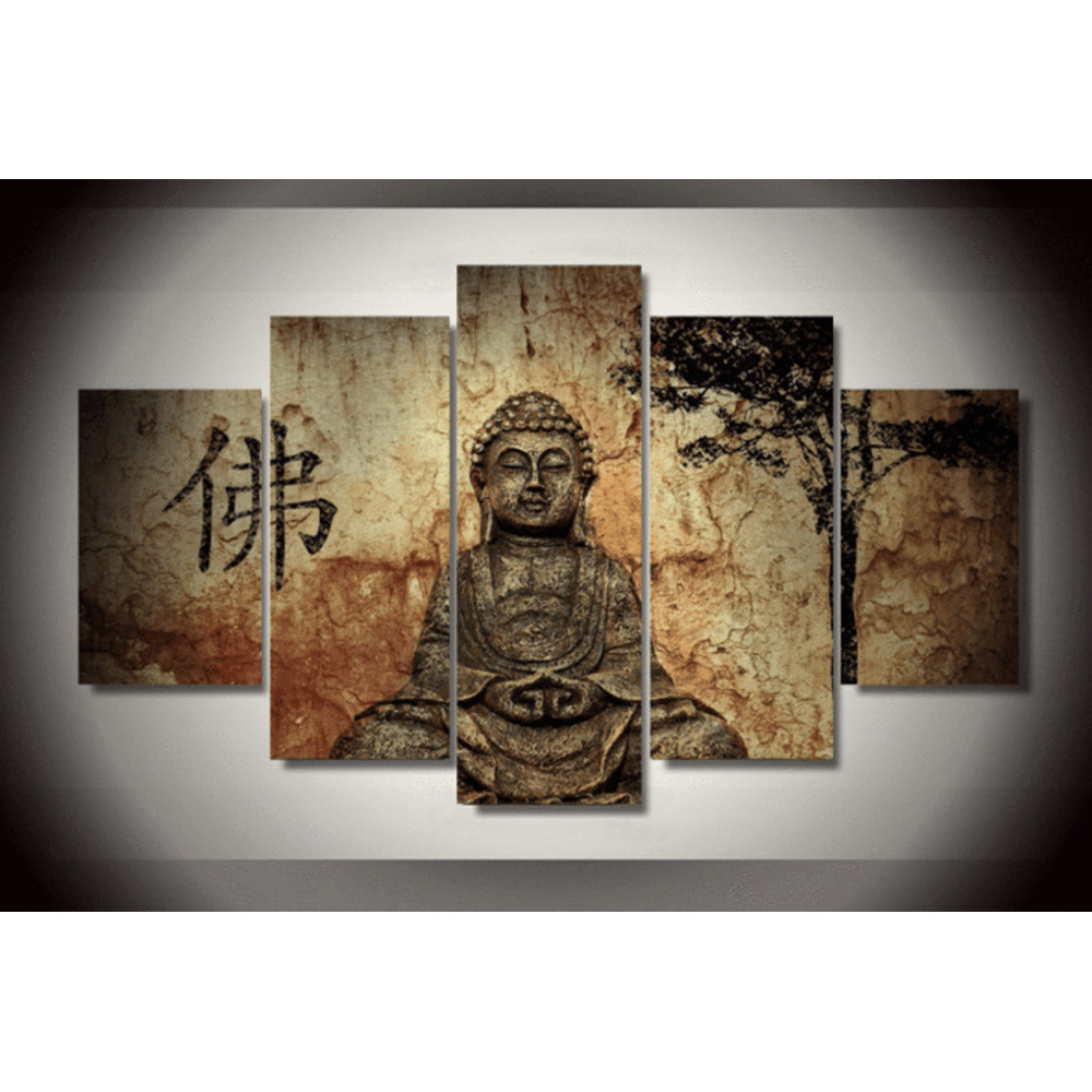 Retro Zen Buddha Abstract Religion Art.png