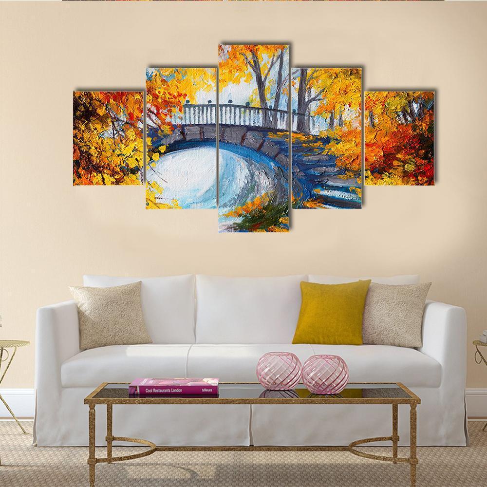 Road And Bridge In Autumn Forest Abstract Nature Art.jpg