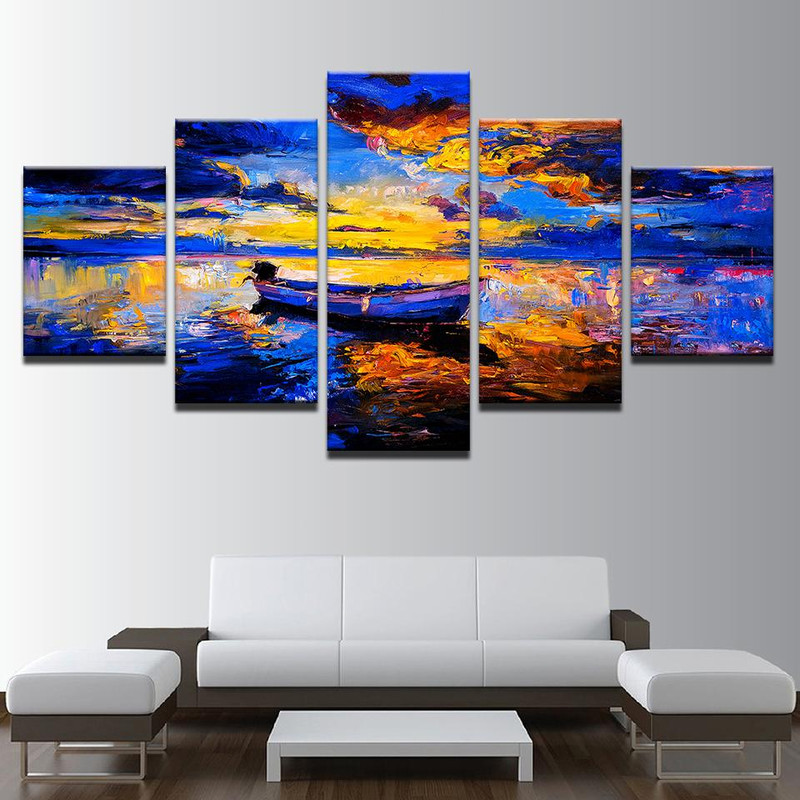 Ship Sea View Sunset Boat Abstract Art.jpg