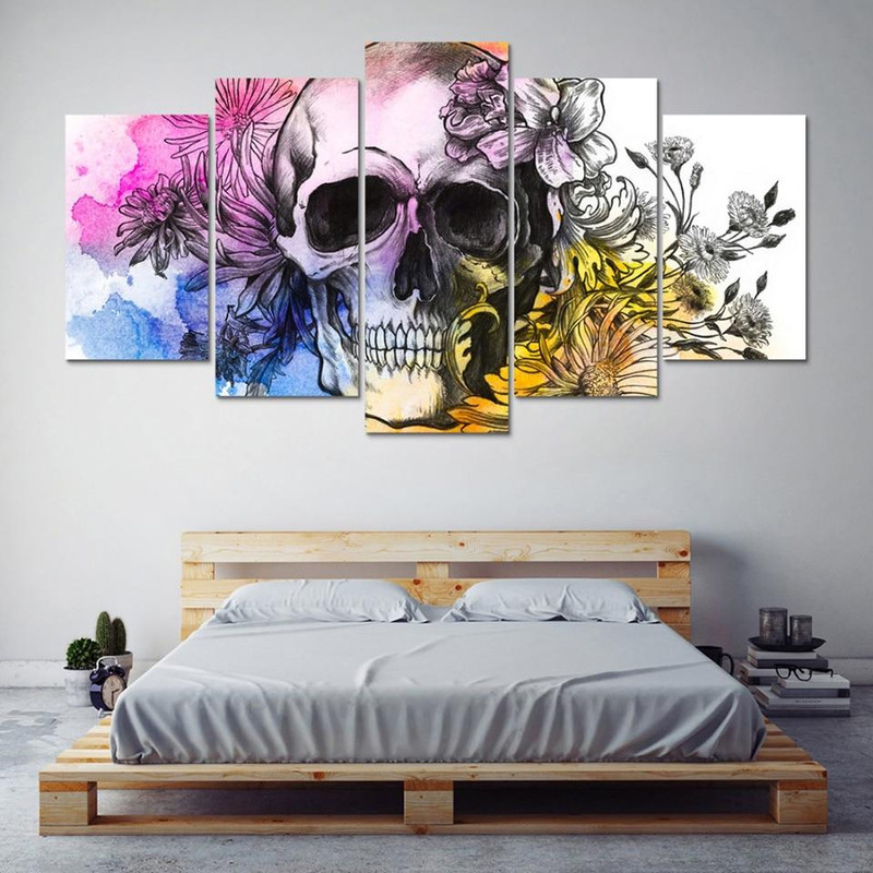 Skull With Flowers 20 Abstract Art.jpg