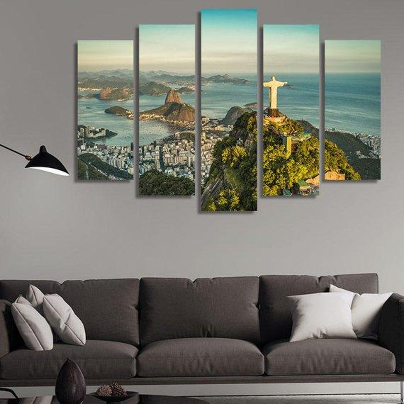 Statue Of Christ And Sugar Loaf Mountain At Sunset Religion Art.jpg