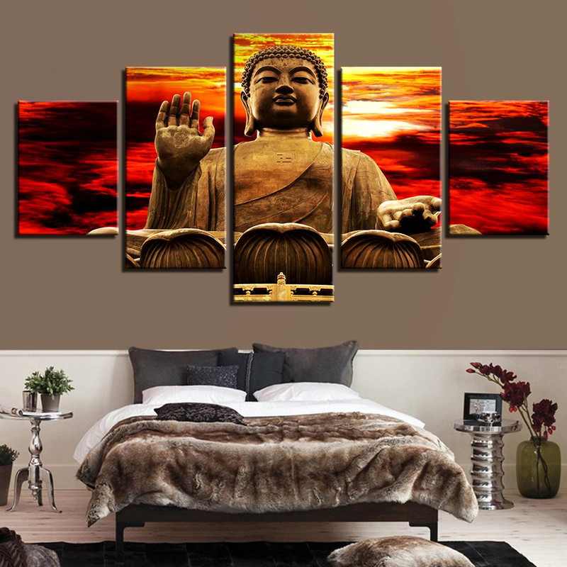Sunset Golden Buddha Statue Religion Art.jpg