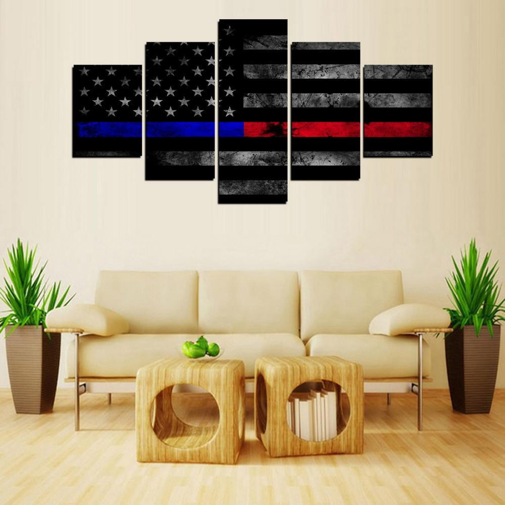 Thin Blue And Red Line Flag Abstract Art.jpg