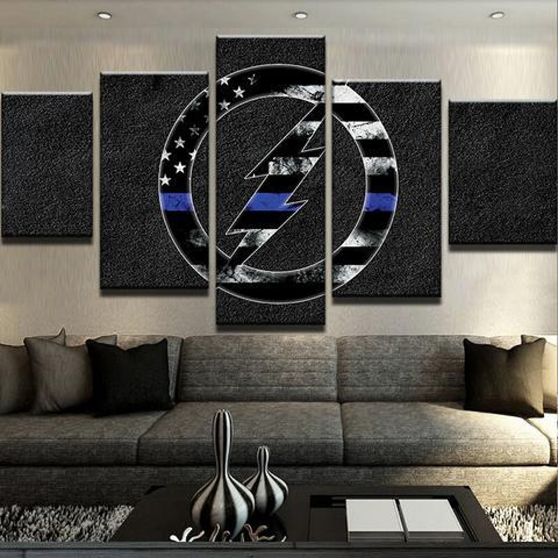 Thin Blue Line Flash Abstract Art.jpg