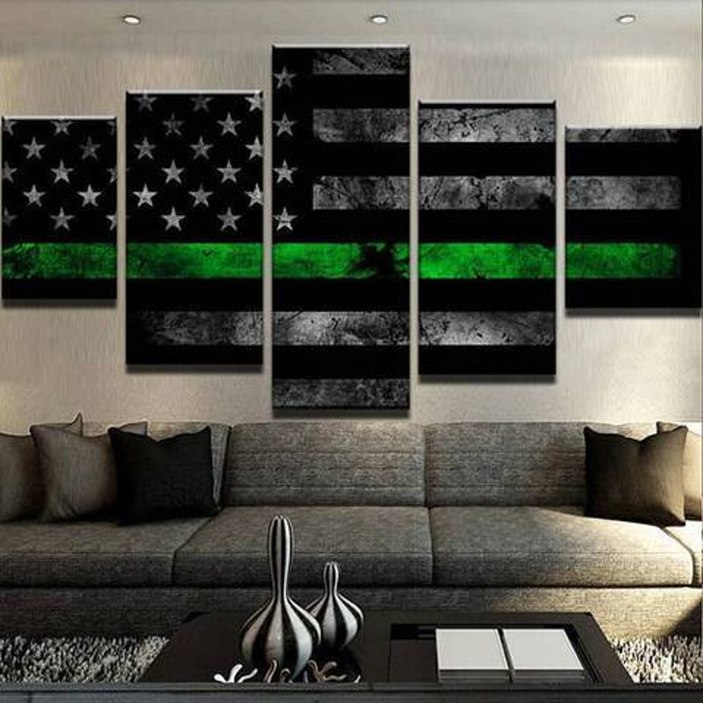 Thin Green Line Flag Abstract Art.jpg