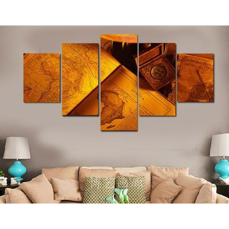 Vintage Books And Maps Africa Smiths Illustrated Astronomy Abstract Art.jpg