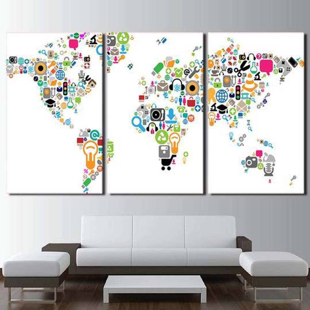 World Map Of Icons Abstract Art.jpg